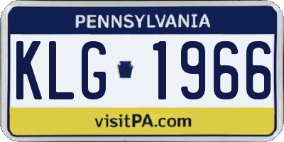 PA license plate KLG1966