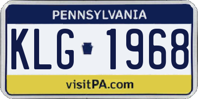 PA license plate KLG1968