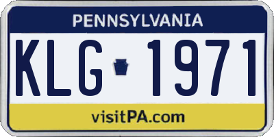 PA license plate KLG1971