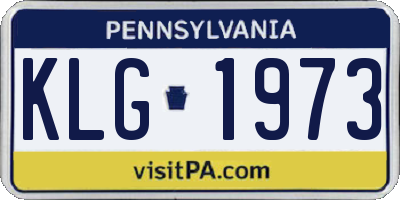 PA license plate KLG1973