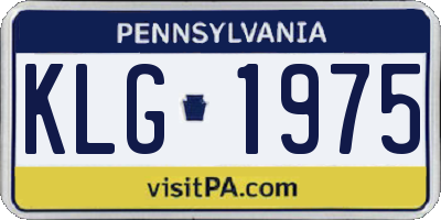PA license plate KLG1975