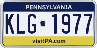PA license plate KLG1977
