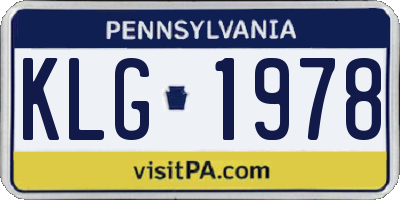 PA license plate KLG1978