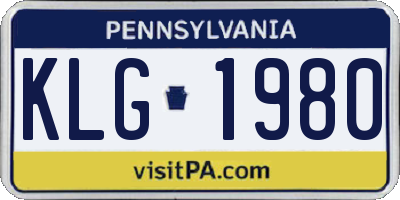 PA license plate KLG1980