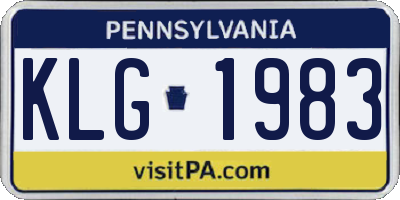 PA license plate KLG1983