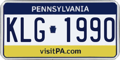 PA license plate KLG1990