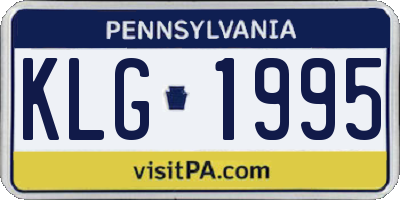 PA license plate KLG1995