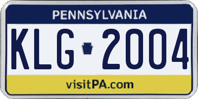 PA license plate KLG2004