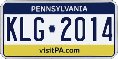 PA license plate KLG2014