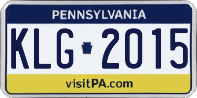 PA license plate KLG2015