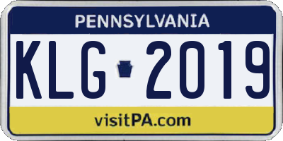 PA license plate KLG2019