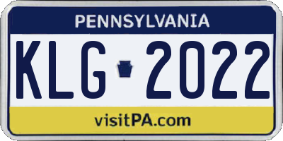 PA license plate KLG2022