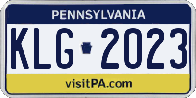 PA license plate KLG2023