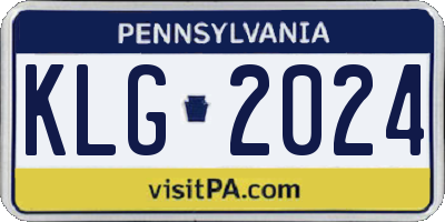 PA license plate KLG2024