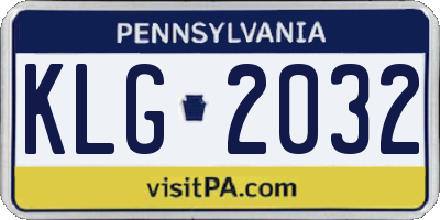 PA license plate KLG2032