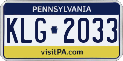PA license plate KLG2033