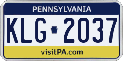 PA license plate KLG2037