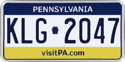 PA license plate KLG2047