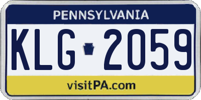 PA license plate KLG2059