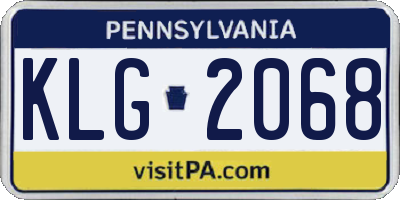 PA license plate KLG2068