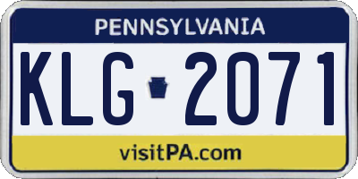 PA license plate KLG2071