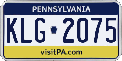 PA license plate KLG2075