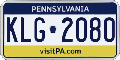 PA license plate KLG2080