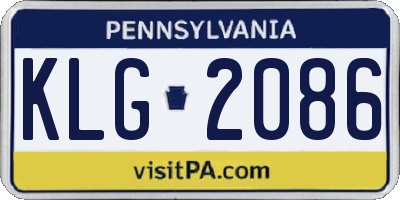 PA license plate KLG2086