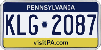 PA license plate KLG2087