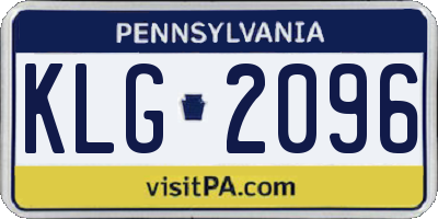 PA license plate KLG2096