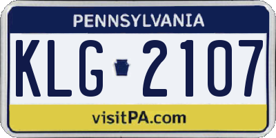 PA license plate KLG2107