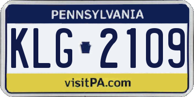 PA license plate KLG2109