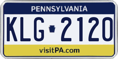 PA license plate KLG2120
