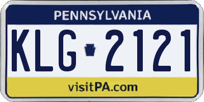 PA license plate KLG2121