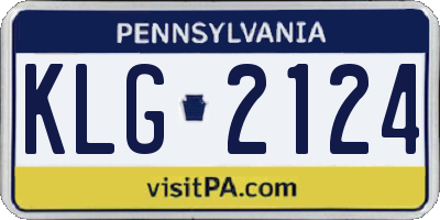 PA license plate KLG2124