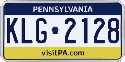 PA license plate KLG2128