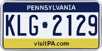 PA license plate KLG2129