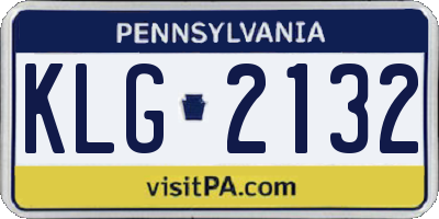 PA license plate KLG2132