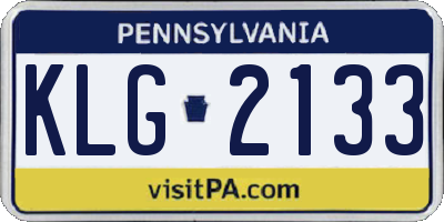 PA license plate KLG2133