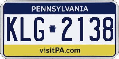 PA license plate KLG2138