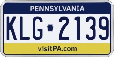PA license plate KLG2139