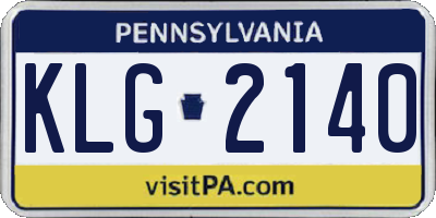PA license plate KLG2140