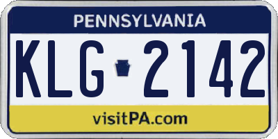 PA license plate KLG2142