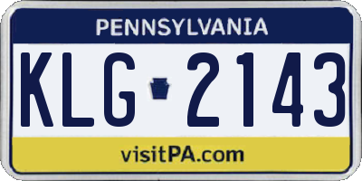 PA license plate KLG2143