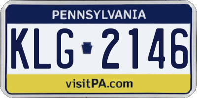 PA license plate KLG2146
