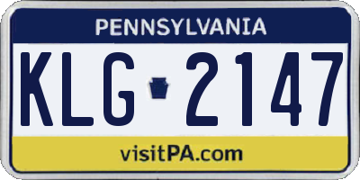 PA license plate KLG2147