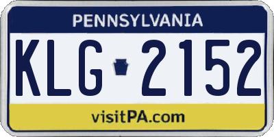 PA license plate KLG2152