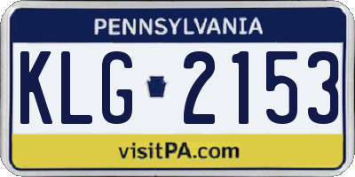 PA license plate KLG2153