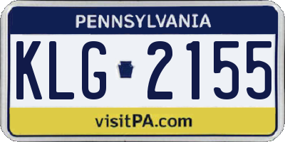 PA license plate KLG2155