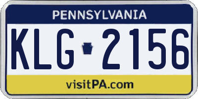 PA license plate KLG2156